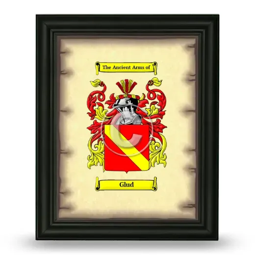 Glud Coat of Arms Framed - Black