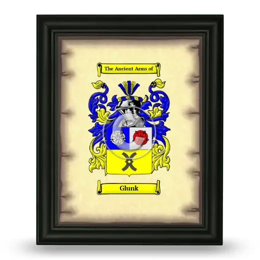 Glunk Coat of Arms Framed - Black