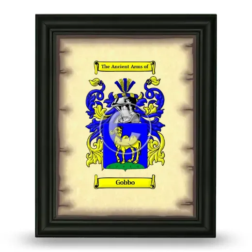 Gobbo Coat of Arms Framed - Black