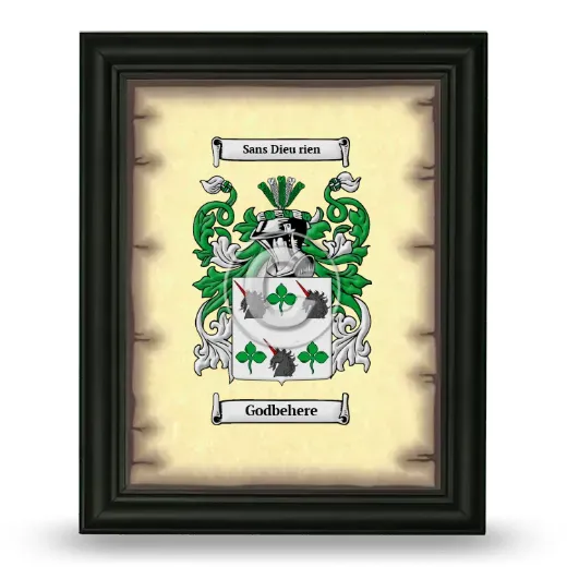 Godbehere Coat of Arms Framed - Black