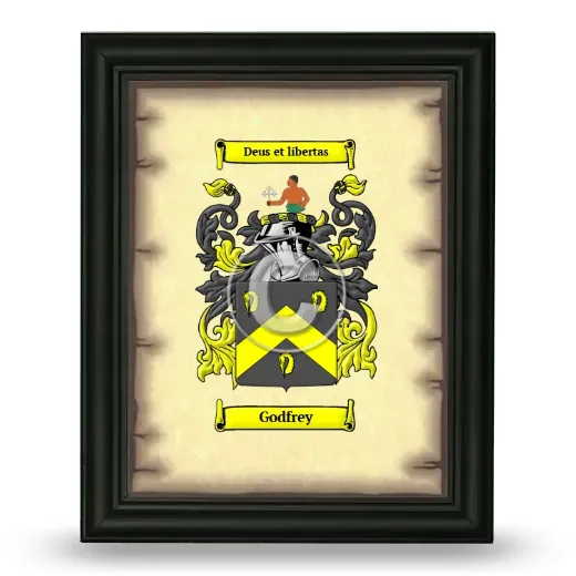 Godfrey Coat of Arms Framed - Black