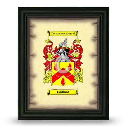 Godinot Coat of Arms Framed - Black