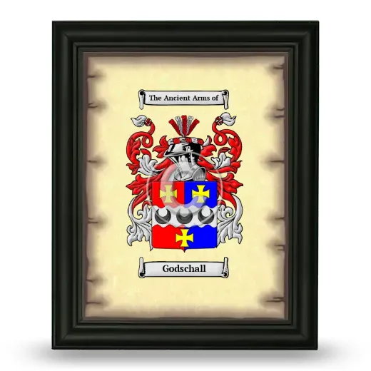Godschall Coat of Arms Framed - Black