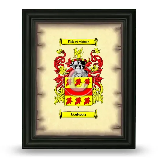 Godwen Coat of Arms Framed - Black