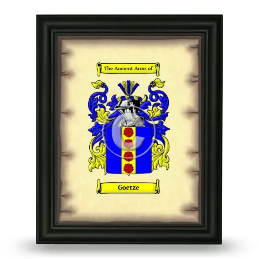 Goetze Coat of Arms Framed - Black
