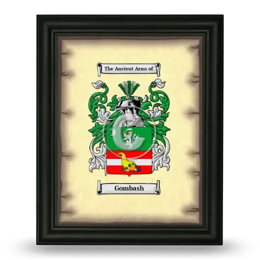 Gombash Coat of Arms Framed - Black