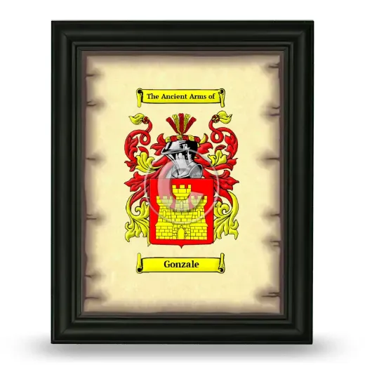 Gonzale Coat of Arms Framed - Black