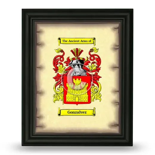 Gonzalvez Coat of Arms Framed - Black
