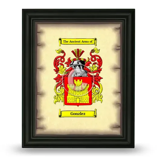 Gonzlez Coat of Arms Framed - Black