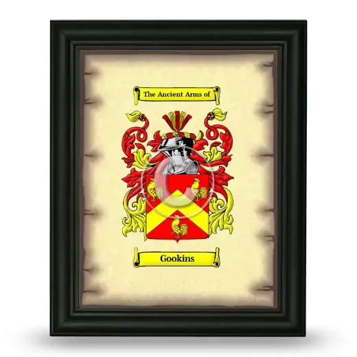 Gookins Coat of Arms Framed - Black