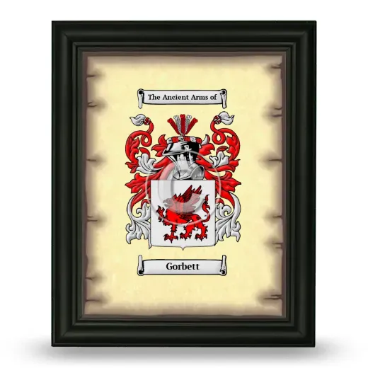Gorbett Coat of Arms Framed - Black
