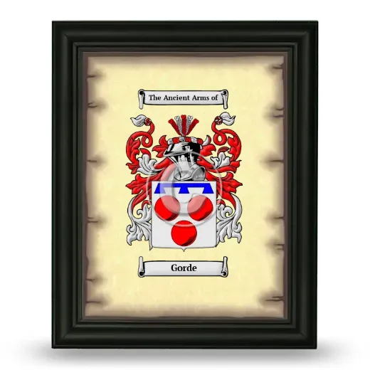Gorde Coat of Arms Framed - Black