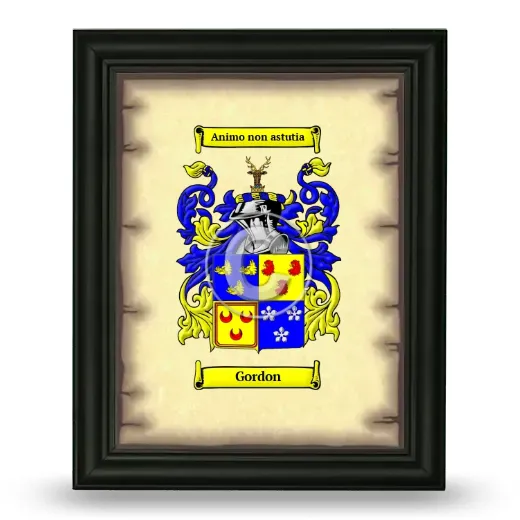 Gordon Coat of Arms Framed - Black