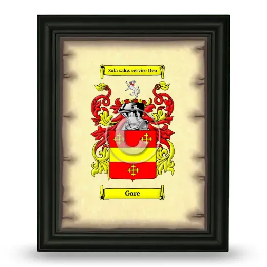 Gore Coat of Arms Framed - Black