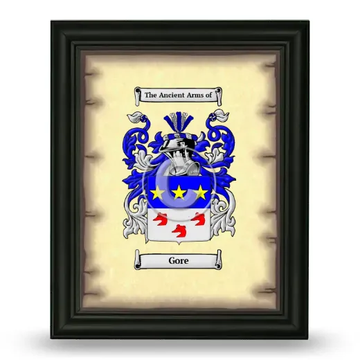 Gore Coat of Arms Framed - Black