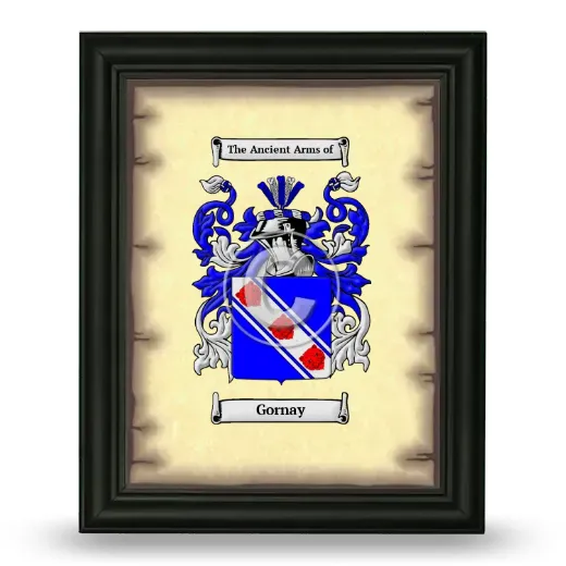 Gornay Coat of Arms Framed - Black