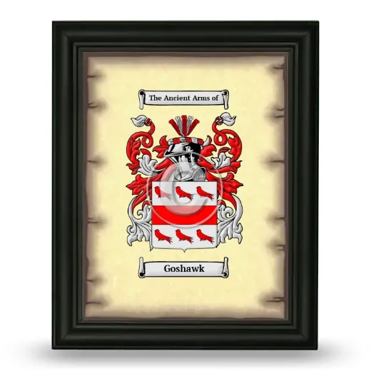 Goshawk Coat of Arms Framed - Black