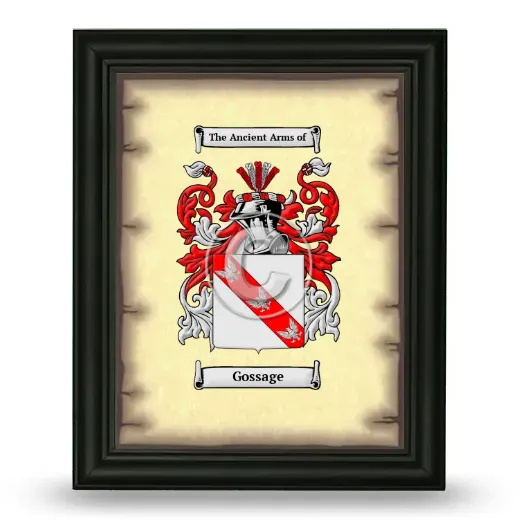 Gossage Coat of Arms Framed - Black