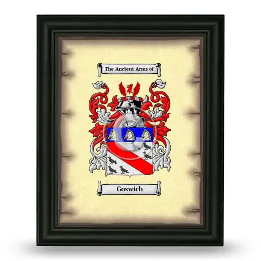 Goswich Coat of Arms Framed - Black