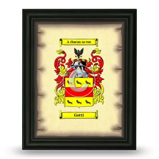 Gotti Coat of Arms Framed - Black