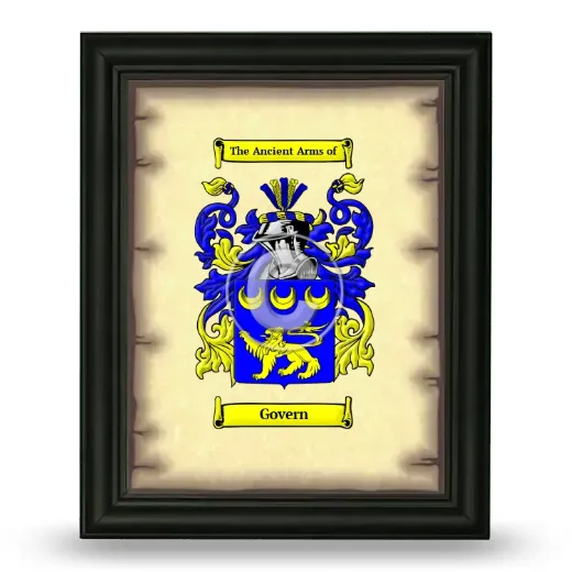 Govern Coat of Arms Framed - Black