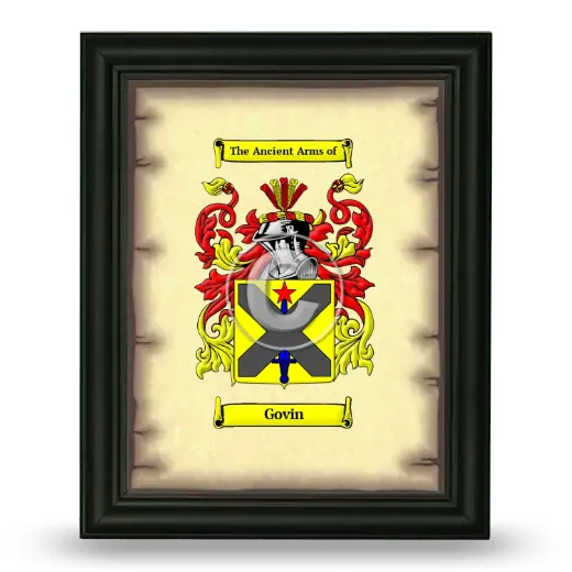 Govin Coat of Arms Framed - Black