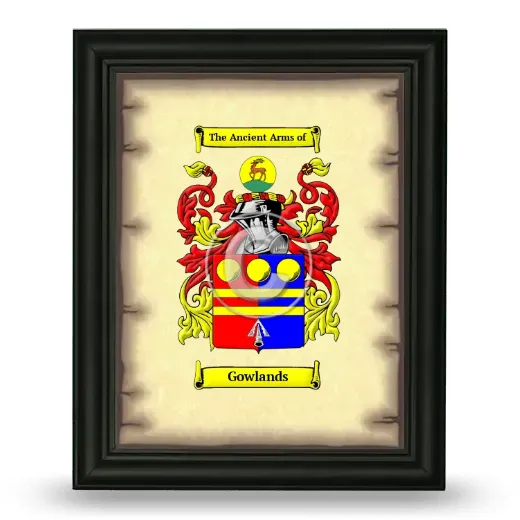 Gowlands Coat of Arms Framed - Black