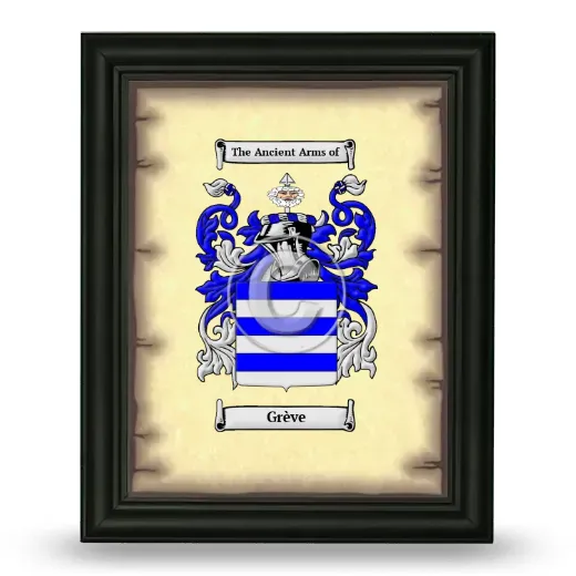 Grève Coat of Arms Framed - Black