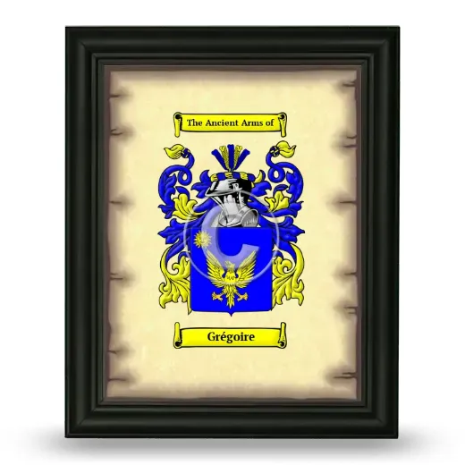 Grégoire Coat of Arms Framed - Black