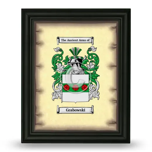 Grabowski Coat of Arms Framed - Black