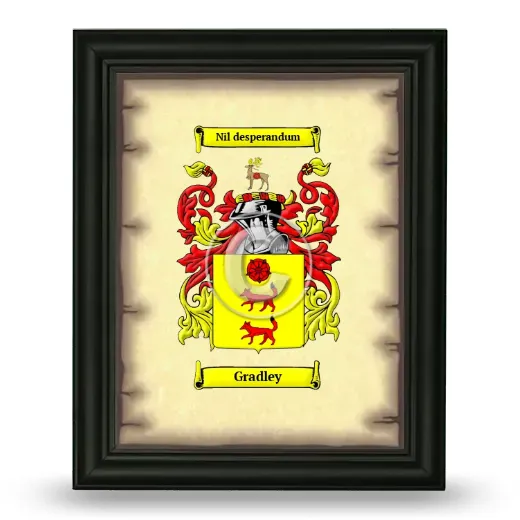 Gradley Coat of Arms Framed - Black