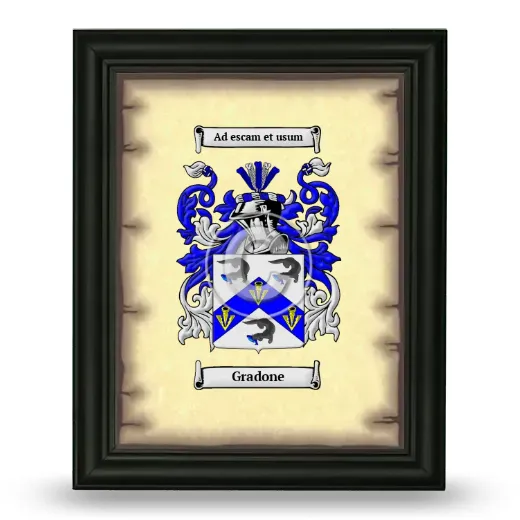 Gradone Coat of Arms Framed - Black