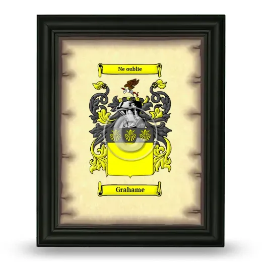 Grahame Coat of Arms Framed - Black