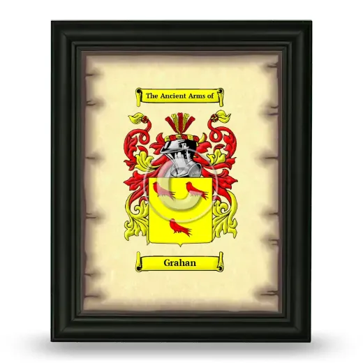 Grahan Coat of Arms Framed - Black