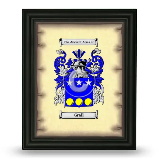 Grall Coat of Arms Framed - Black
