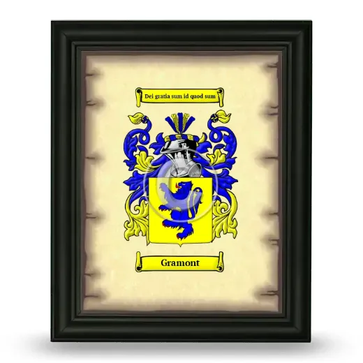 Gramont Coat of Arms Framed - Black