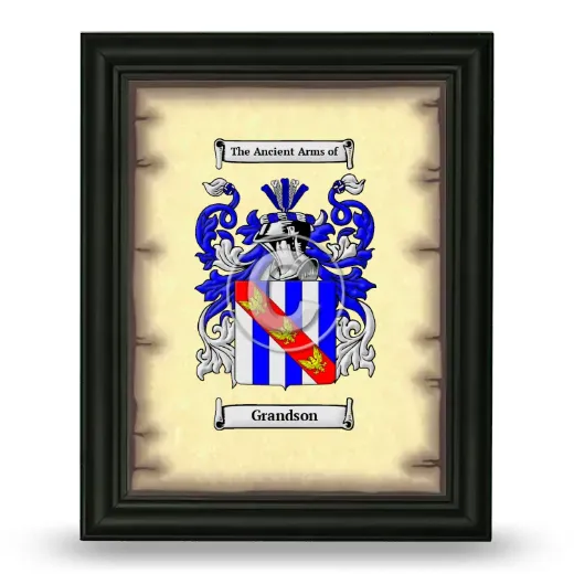 Grandson Coat of Arms Framed - Black