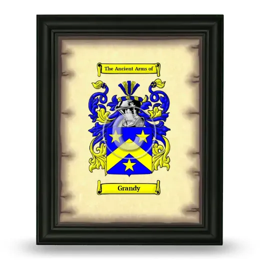 Grandy Coat of Arms Framed - Black