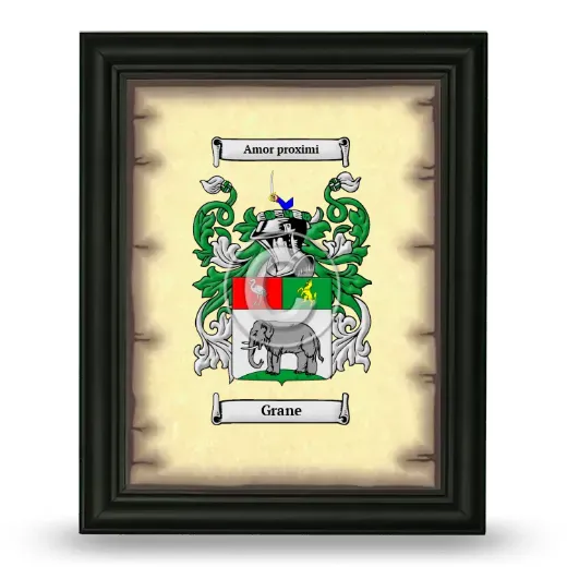 Grane Coat of Arms Framed - Black