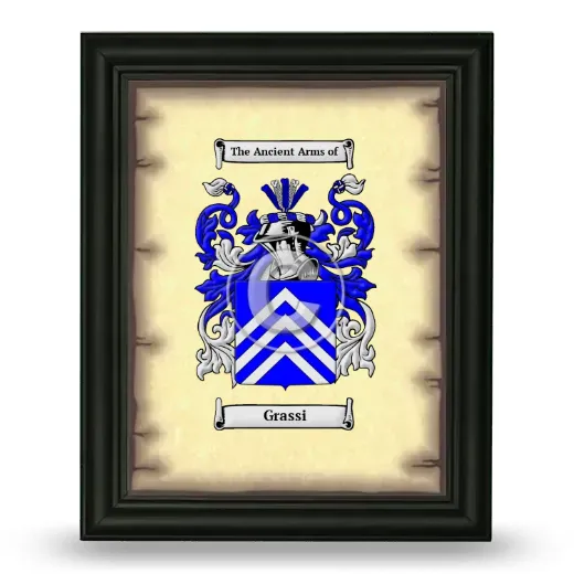 Grassi Coat of Arms Framed - Black
