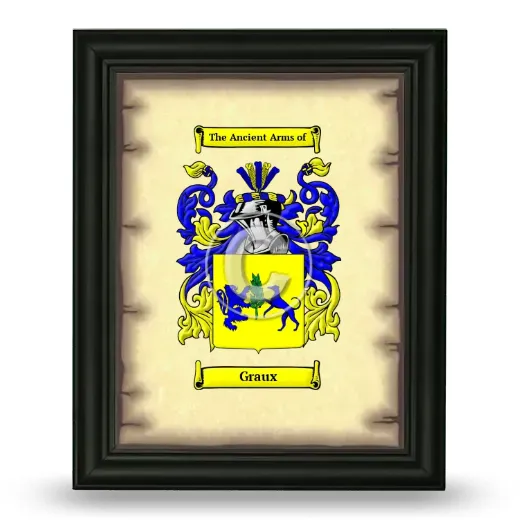 Graux Coat of Arms Framed - Black