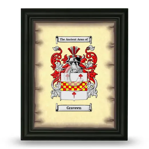Graveen Coat of Arms Framed - Black