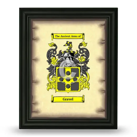 Gravel Coat of Arms Framed - Black