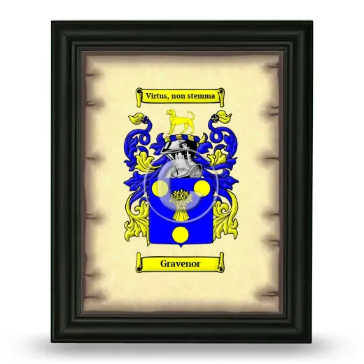 Gravenor Coat of Arms Framed - Black