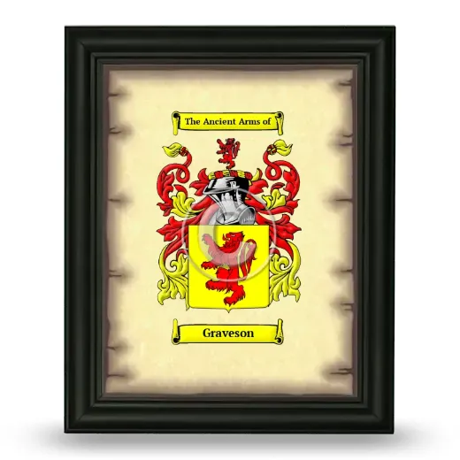 Graveson Coat of Arms Framed - Black