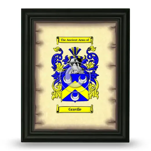 Gravile Coat of Arms Framed - Black