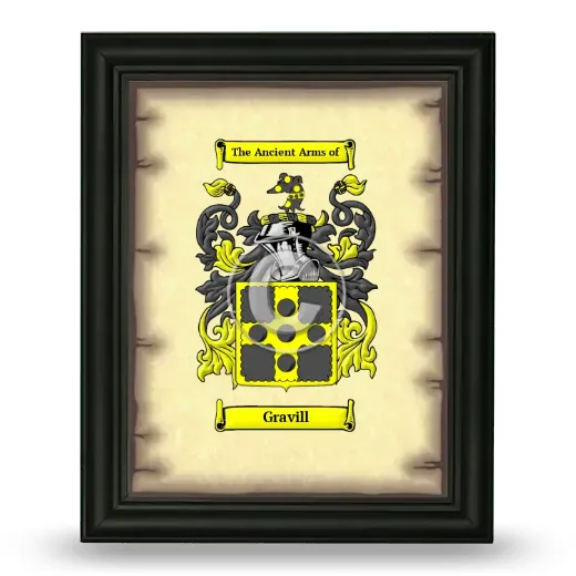 Gravill Coat of Arms Framed - Black