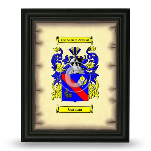 Gravina Coat of Arms Framed - Black