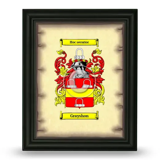 Grayshon Coat of Arms Framed - Black