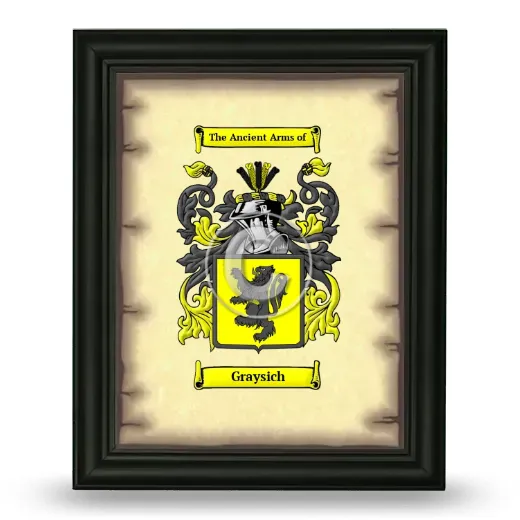 Graysich Coat of Arms Framed - Black